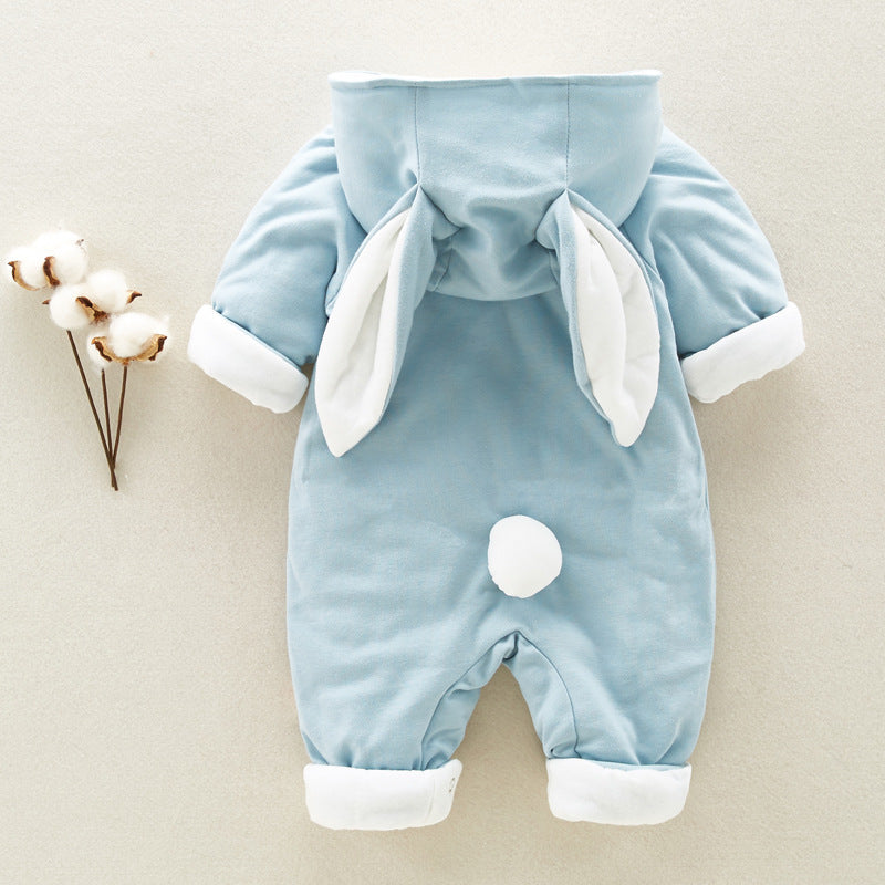Cotton Baby Bunny Hooded Romper