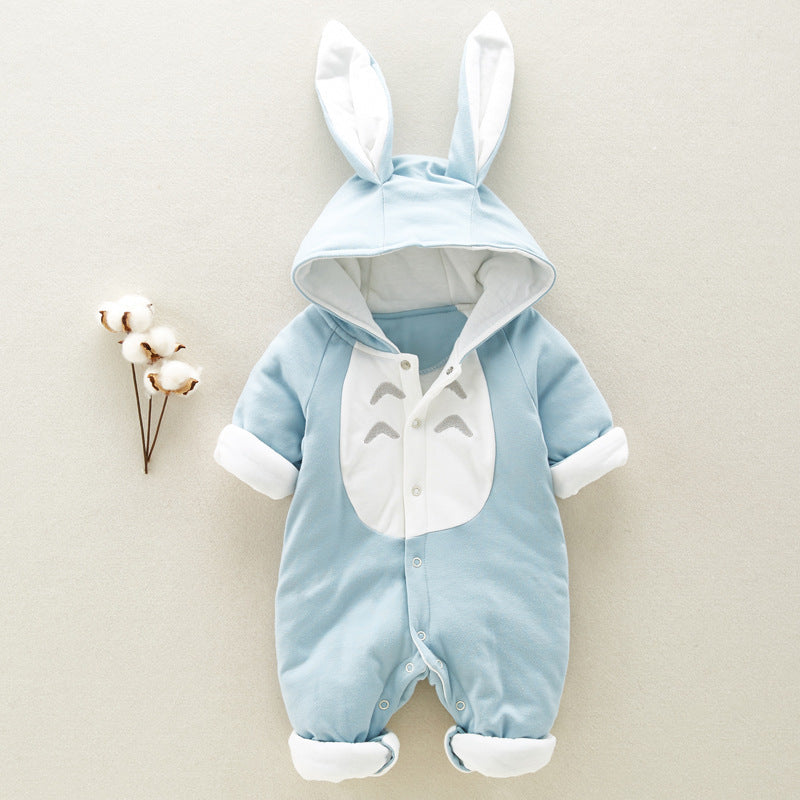 Cotton Baby Bunny Hooded Romper