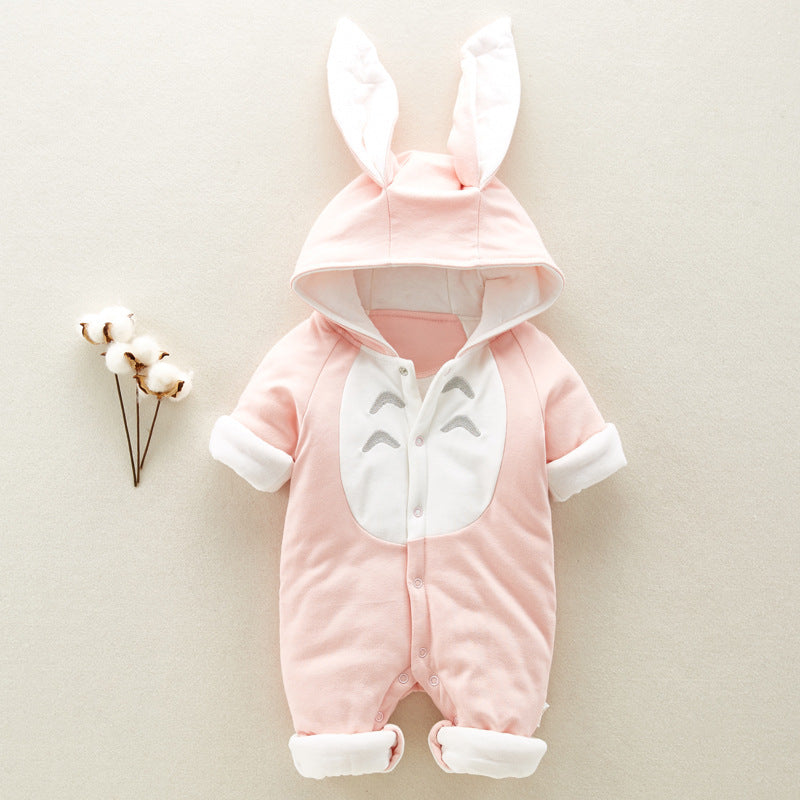 Cotton Baby Bunny Hooded Romper