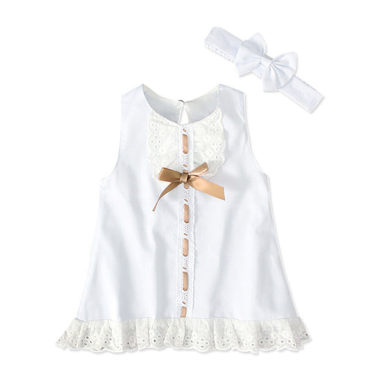 Baby Girl Sleeveless Bow Dress