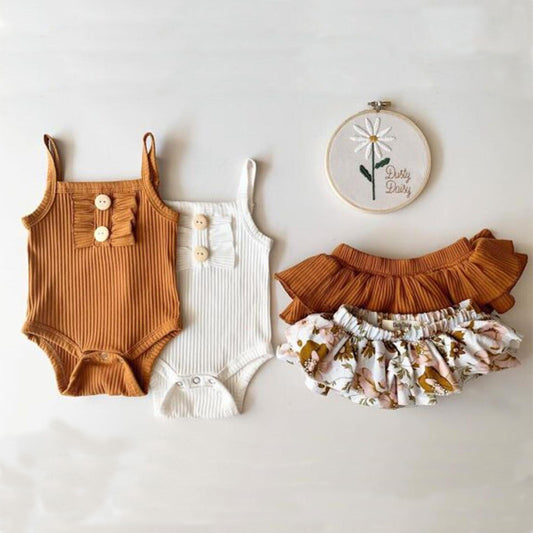 Baby Girl Romper Skirt Set