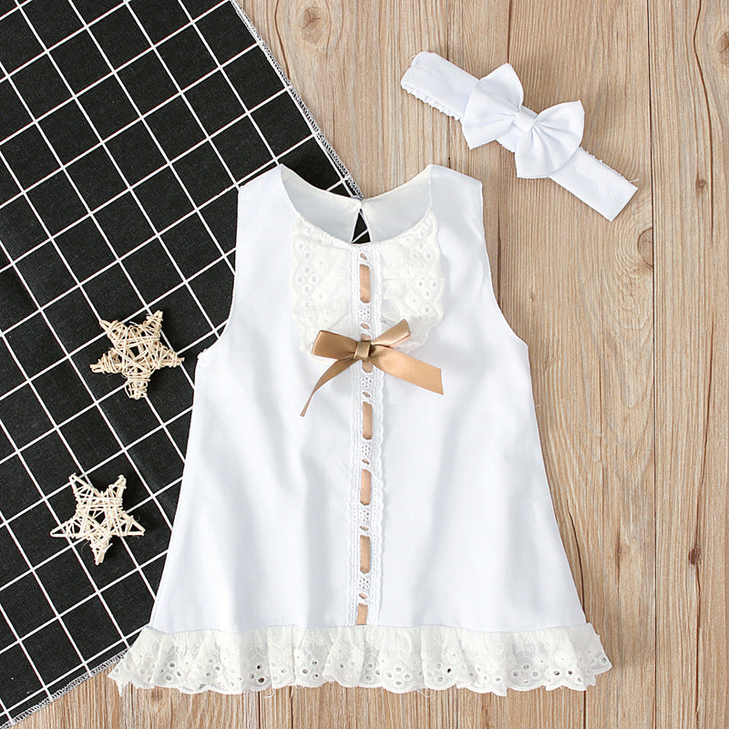 Baby Girl Sleeveless Bow Dress