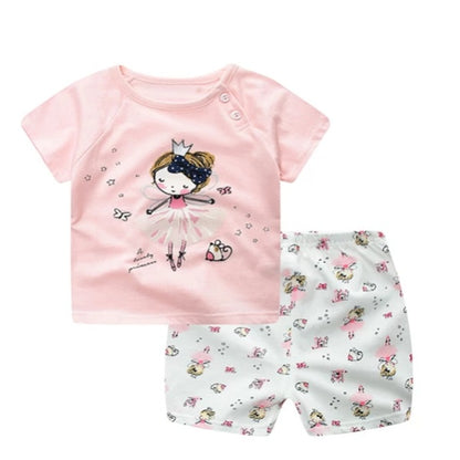 Baby Cartoon T-Shirt and Short Set