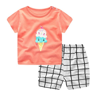 Baby Cartoon T-Shirt and Short Set