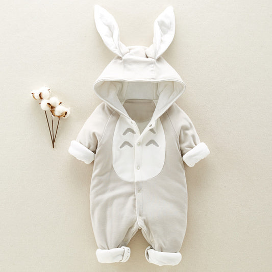 Cotton Baby Bunny Hooded Romper