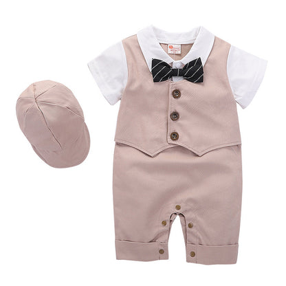 Fashion Baby Suit Short Sleeve Romper British Style