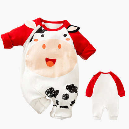 Baby Animals Cartoon Long Sleeved Romper